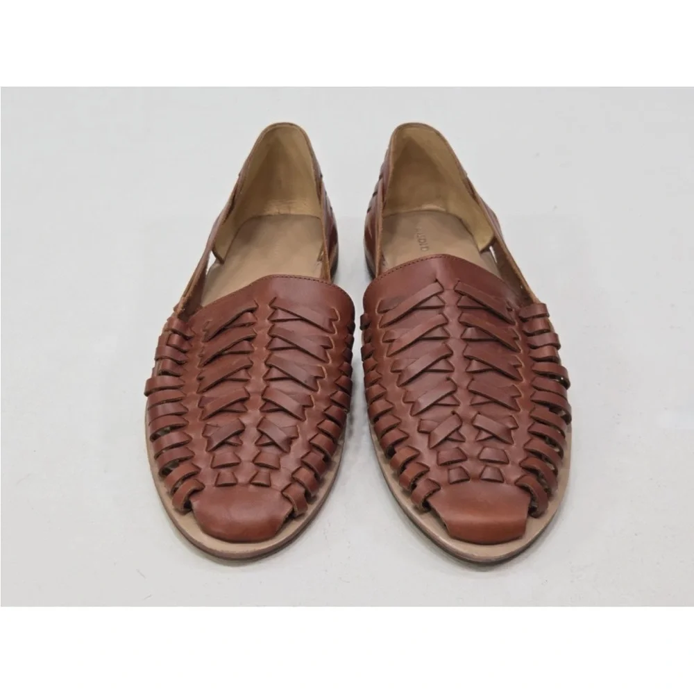 Nisolo Brown Woven Leather Huarache Sandals